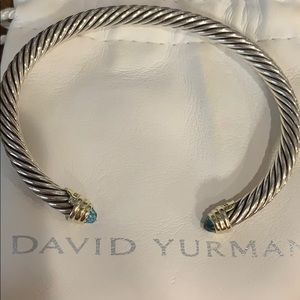 David Yurman 5mm classic cable with blue topaz